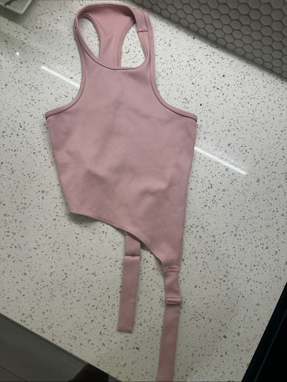 ALO Yoga Ribbed Racerback Crop Top Ballet Collection Size S